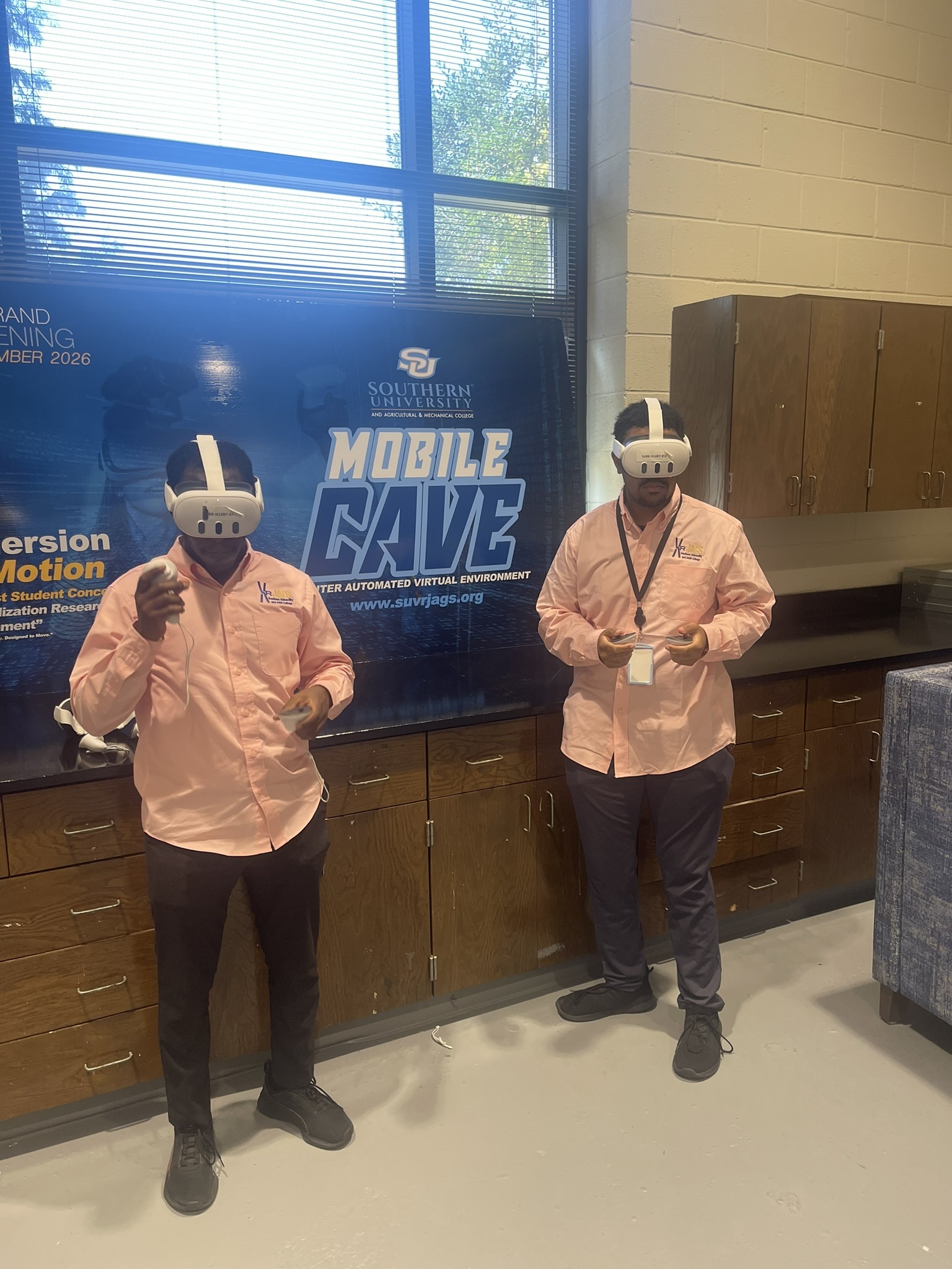 Two people in Meta Quest headsets